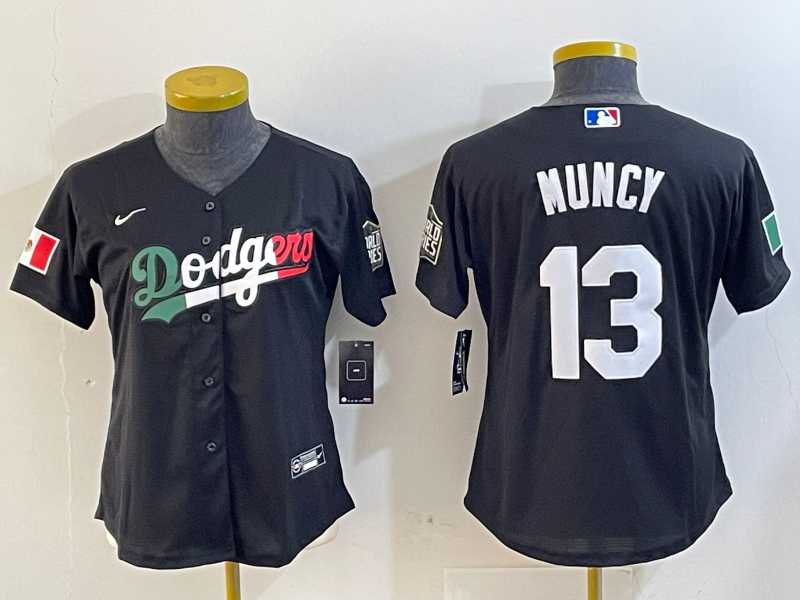 Womens Los Angeles Dodgers #13 Max Muncy Black Mexico 2020 World Series Cool Base Nike Jersey